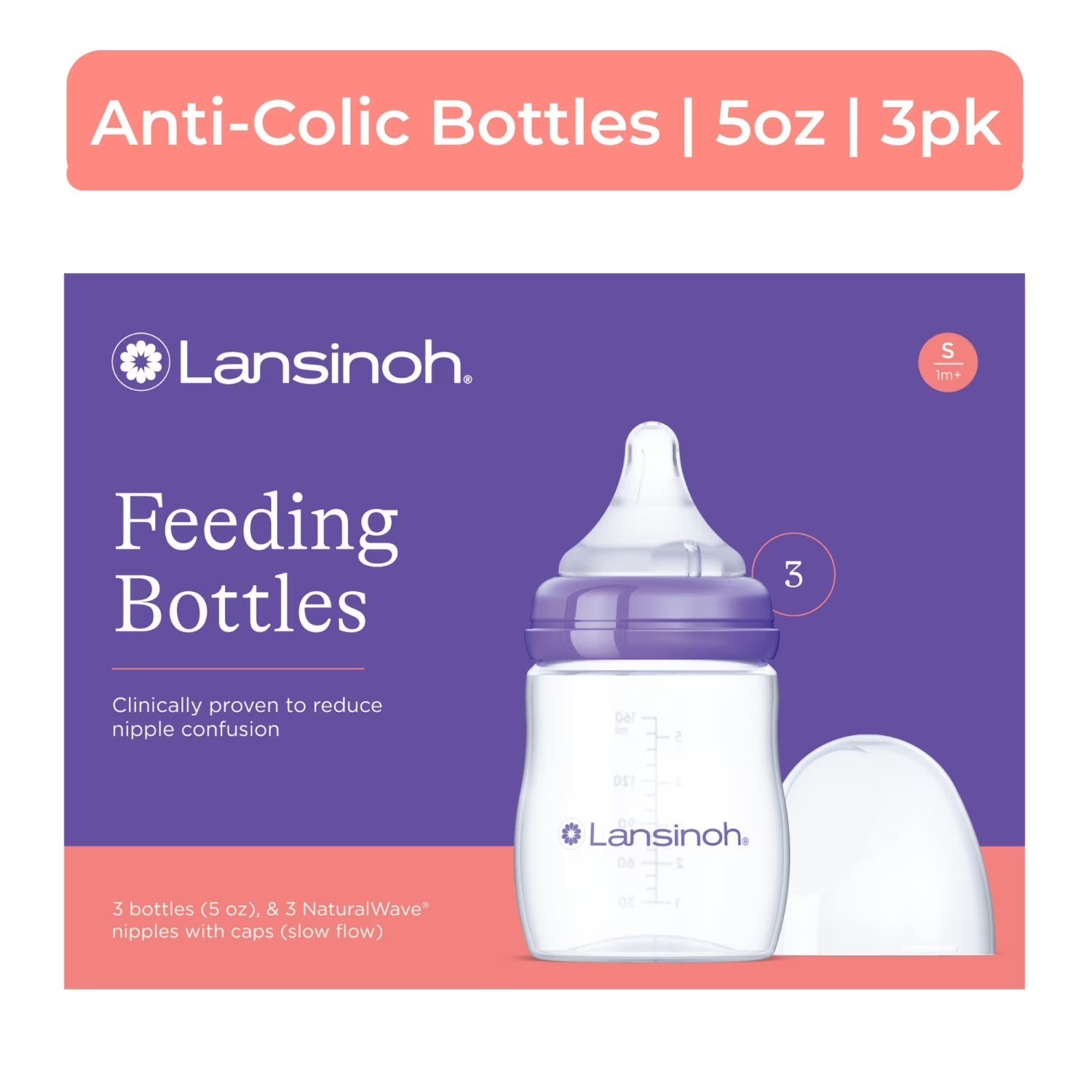 5oz 3 Pack Anti Colic Bpa Free Slow Flow Nipples