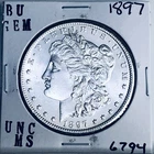1897 BU GEM MORGAN SILVER DOLLAR UNC MS+++ U.S. MINT RARE COIN 6794