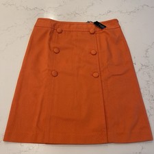 Talbots NWT Women 10 Wrap Style Button Skirt Pique Orange Knee Timeless Classic