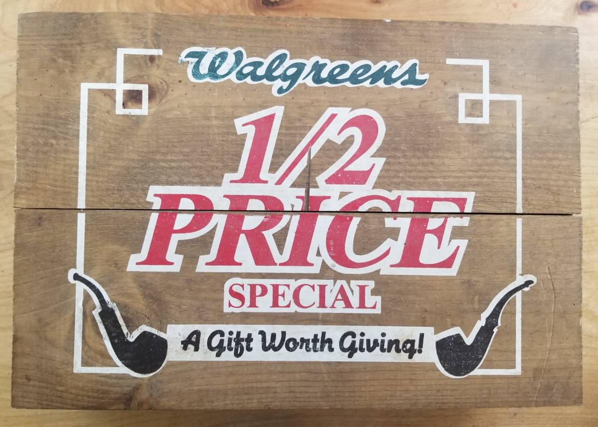 walgreens tobacco prices Vintage Walgreens Pharmacy Retail Store Wooden Box Sale Display Pipe  Tobacciana