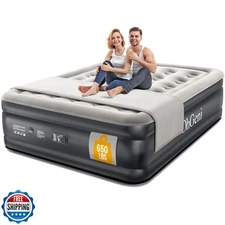 OhGeni Queen Air Mattress with Built in Pump, Inflatable Blow Up Mattress 18 