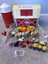 Vintage Fisher Price Little People Play Family Farm w/ Silo  25 PCs Hex Screws