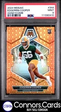Edgerrin Cooper Rookie PSA 9 2024 Panini Mosaic #344 Honeycomb CASE HIT SSP
