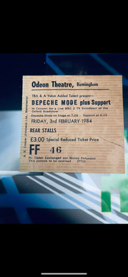 Depeche Mode Ticket : 1984 Birmingham
