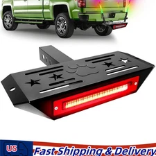 2'' Receiver Trailer Tow Hitch Step Bar W/ 6 Mode Light Tailgate Bumper Guard
