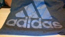 Adidas The Go To Tee Gray Graphic Logo Short Sleeve Size Small T-Shirt GREAT CON