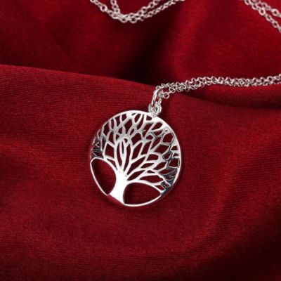Set Collana E Orecchini Albero Della Vita In Argento Filled - Lunghezza Collana 45cm, Colore Argento