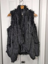 Jolt Nwt Women's Size Medium Black Faux Fur Vest Jacket