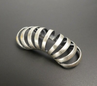 SINGLE SIDE Sterling Silver Stripe Earring Ear Cuff Climber Crawler Non Piercing