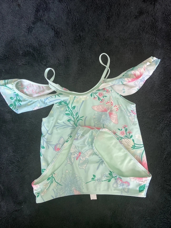 The Children's Place Girl's Floral Cold Shoulder Tankini Swimsuit Size 12 - Image 3 of 4