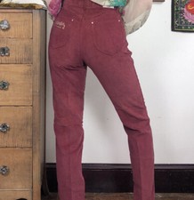 Vintage Corduroy Pants, 1980s Straight Leg High Waisted Jeans Sz M 10/30 Rust