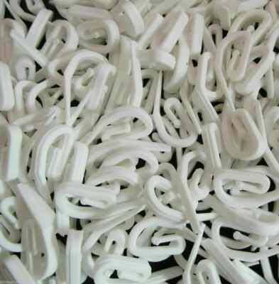 GARDINENHAKEN FÜR RINGBAND WEISS KUNSTSTOFF NYLON HAKEN UK STANDARDGRÖSSE