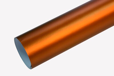 3D Autofolie CHROM SATIN MATT ORANGE METALLIC Kupfer Lackfolie Klebefolie