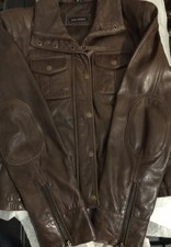James Lakeland Brown Leather Jacket Uk Size M