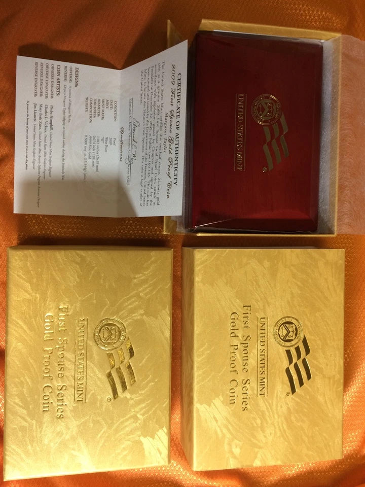 2009-W Proof $10 Gold Margaret Taylor First Spouse Box OGP & COA (X-38) NO Coins - Image 2 of 4