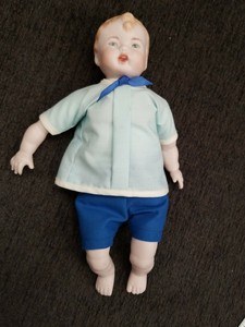 Vintage Bisque Porcelain Male Boy Doll 