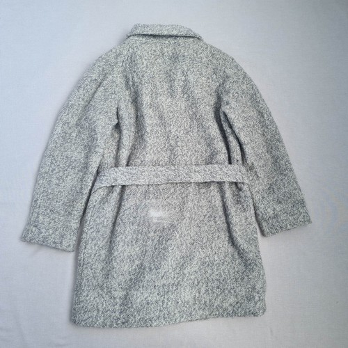 GANNI Womens Wool Blend Long Coat Size XS Belted Gray Designer Boho Jacket - Picture 4 of 21