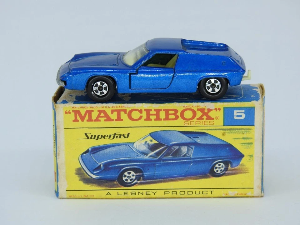 MATCHBOX SUPERFAST LOTUS EUROPA NO5 ТЕМНО-СИНИЙ ПОЧТИ КАК НОВЫЙ В ОРИГИНАЛЬНОЙ КОРОБКЕ F 1969 - Изображение 4 из 4