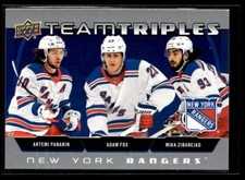 2021-22 Upper Deck Team Triples Silver Artemi Panarin / Adam Fox / Mika