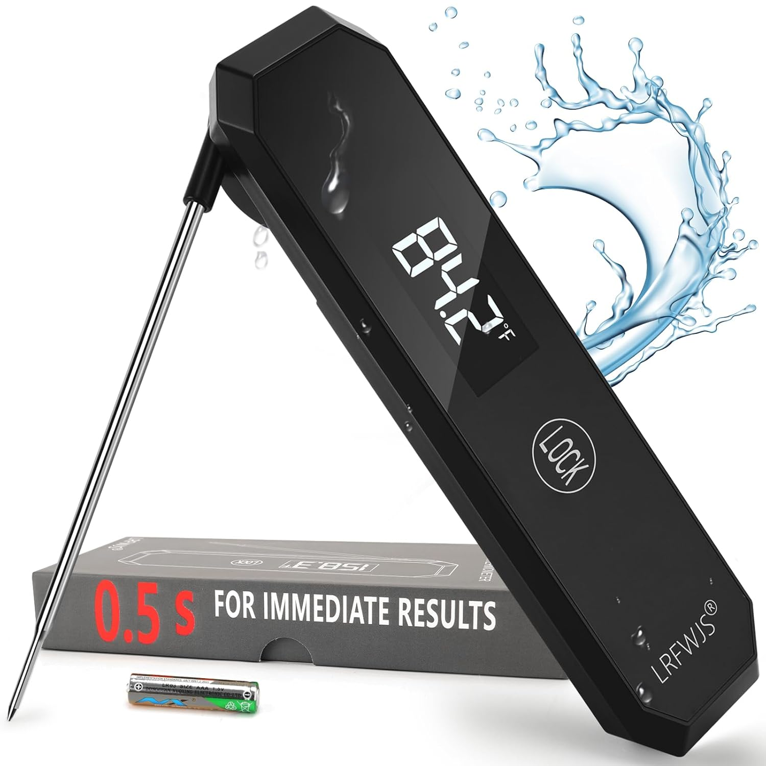 Meat Thermometer Digital 0.5 Sec Instant Read Thermometer, Ultra Fast Digital Fo-image