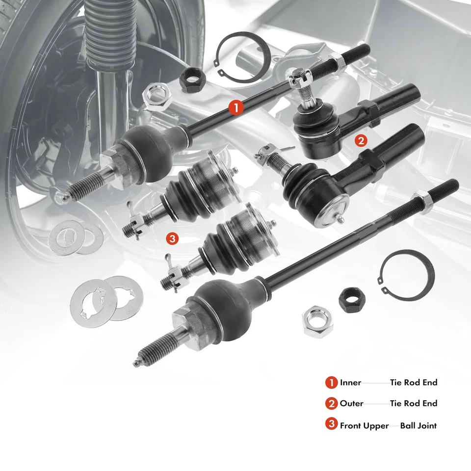 6x Extremo de varilla de amarre delantero y rótula para Chevy Express 2500 GMC Savana 2500 03-19 Foto 2 de 4