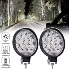 Pair 4.4 Inch Round Led Work Lights Bar Spot Flood Fog Driving Lamp Offroad Suv