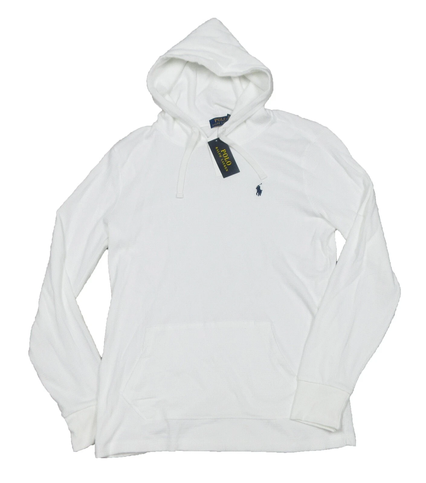 Polo Ralph Lauren Men's White Solid Cotton Waffle Knit Thermal Pullover Hoodie
Opens in a new window