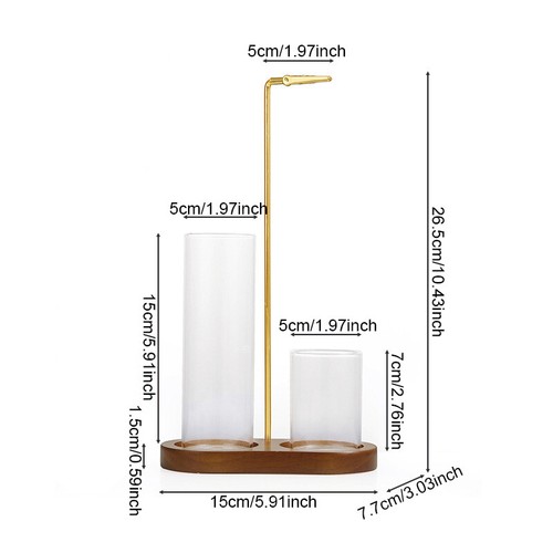 Modern 2-in-1 Glass Incense Burner w/Ash Catcher - Stick Holder Home Decor - Picture 2 of 10