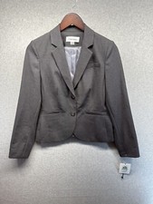 Calvin Klein Womens Blazer Size 8P Gray Single Breast Button Close NWT