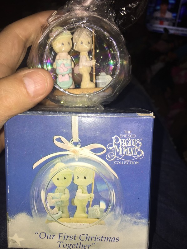 ￼Precious moments Merry dreams glass ball Our first Christmas Together #16661