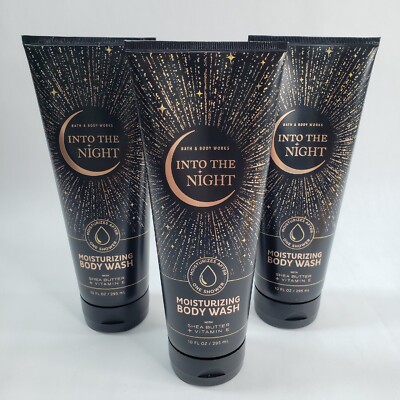 3 INTO THE NIGHT Moisturizing Body Wash 10 oz Bath Body Works Shea Butter Vit E
