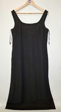Ronald Joyce After Six Black A line Beaded Dress UK 16 Evening Cocktail Occasion