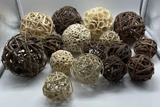 Decorative Balls for Centerpiece Bowls 16Pcs Wicker Rattan Natural