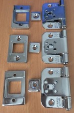 National Hickman complete Chrome effect hinge set for a 35mm non fire door 