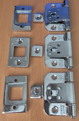 National Hickman Komplett Chrom Effekt Scharnier Set für eine 40mm feuerfreie Tür 