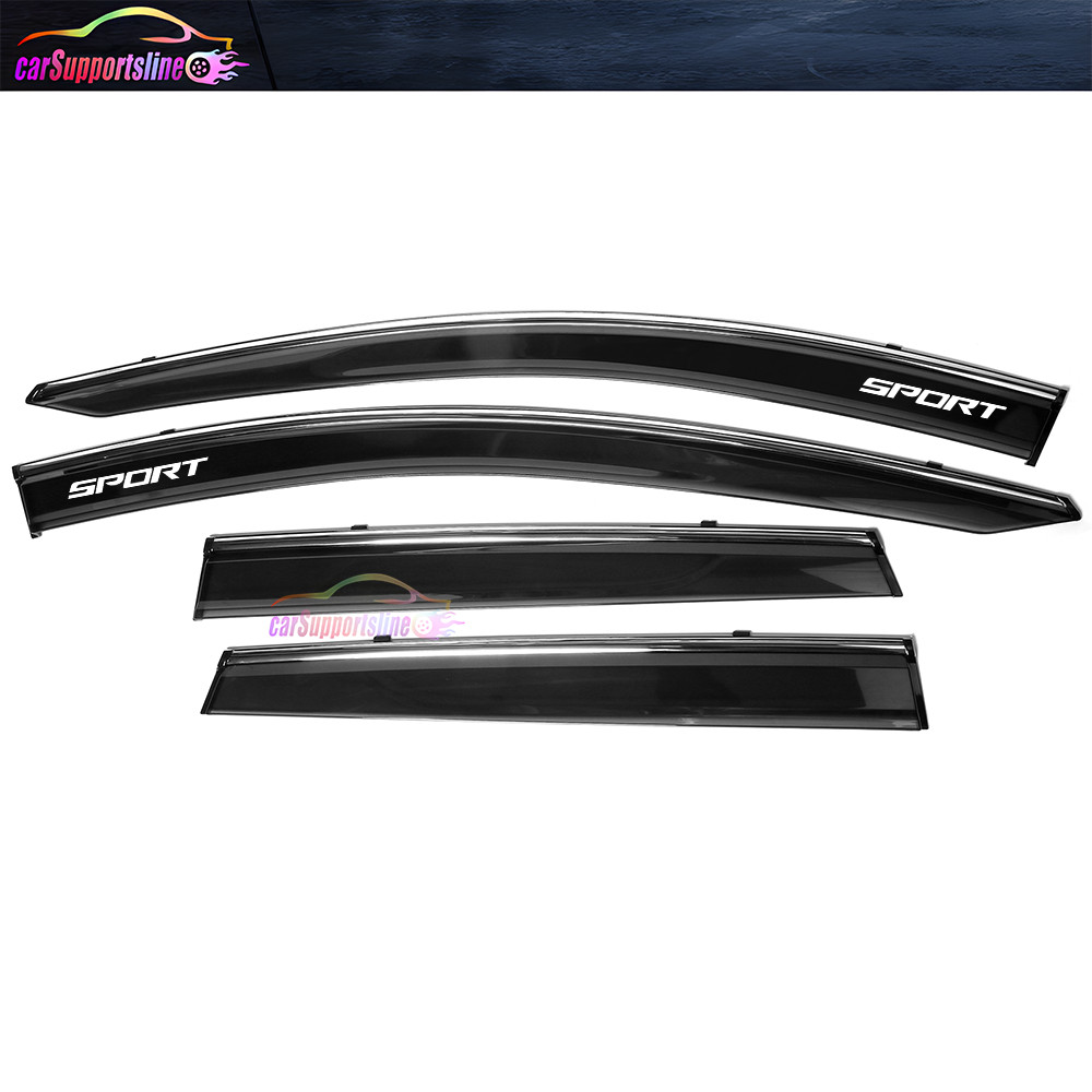 Window Visor Fit For 15-24 Nissan Murano Polycarbonate Shade Vent w/ Chrome Trim