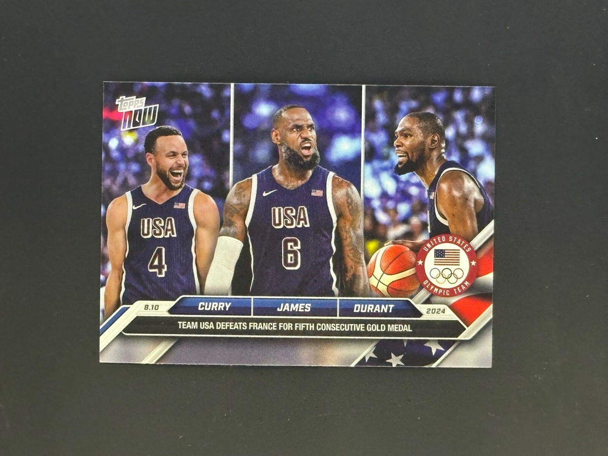 2024 Topps Now Olympics Curry Lebron James Durant Team USA White  