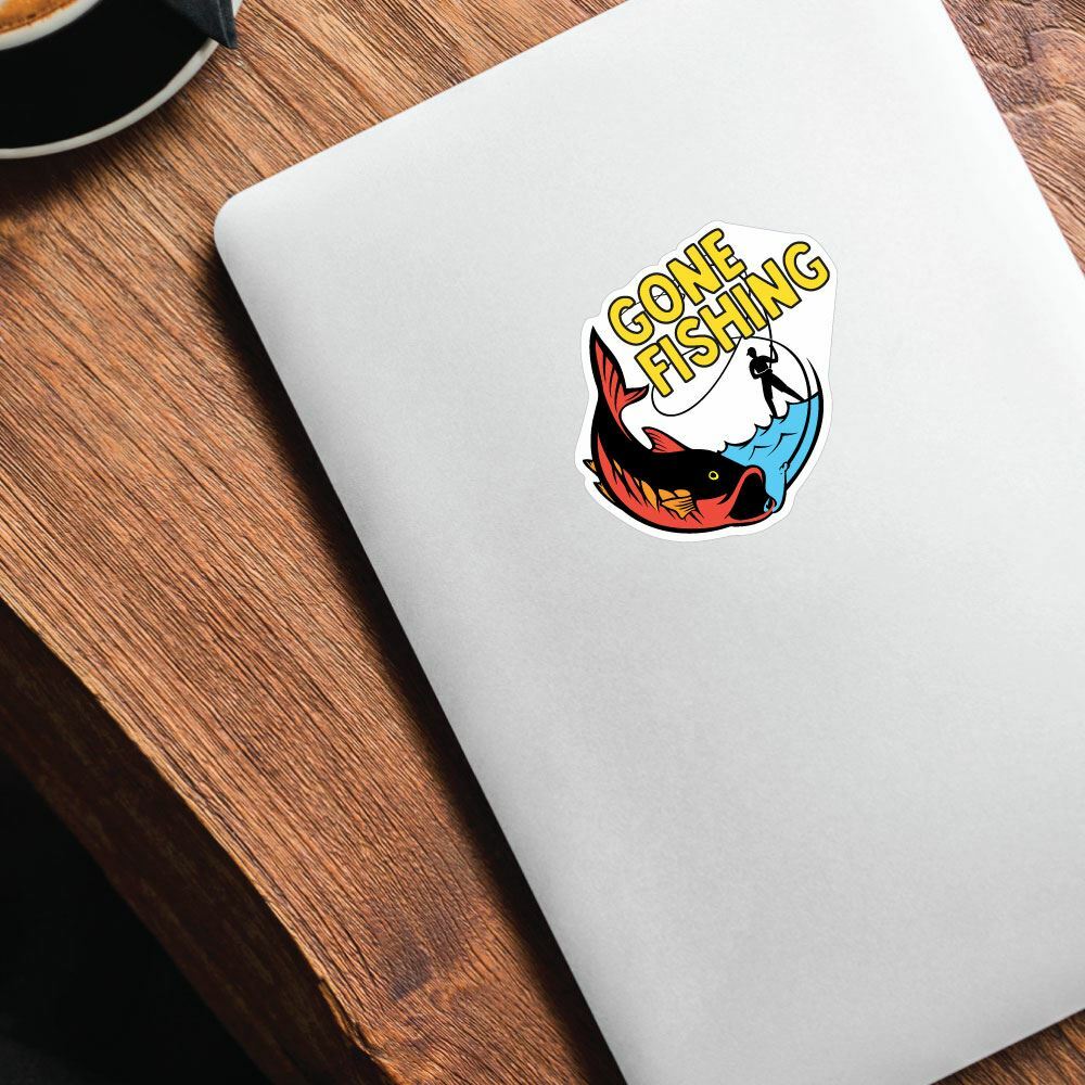 Gone Fishing Sticker Decal Funny Sport Game Hobby eBay