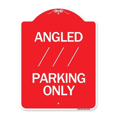 Designer Series Sign - Angle Parking Only (with Bidirectional Arrow) 1 | Red ...