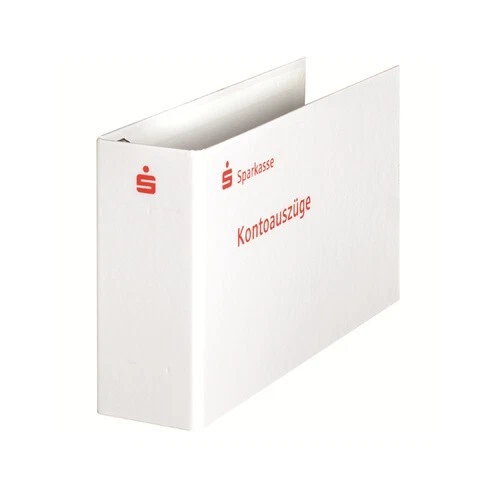LITFAX Bankordner Ordner für Kontoauszüge Kontoauszugsordner weiß Sparkassen Logo rot