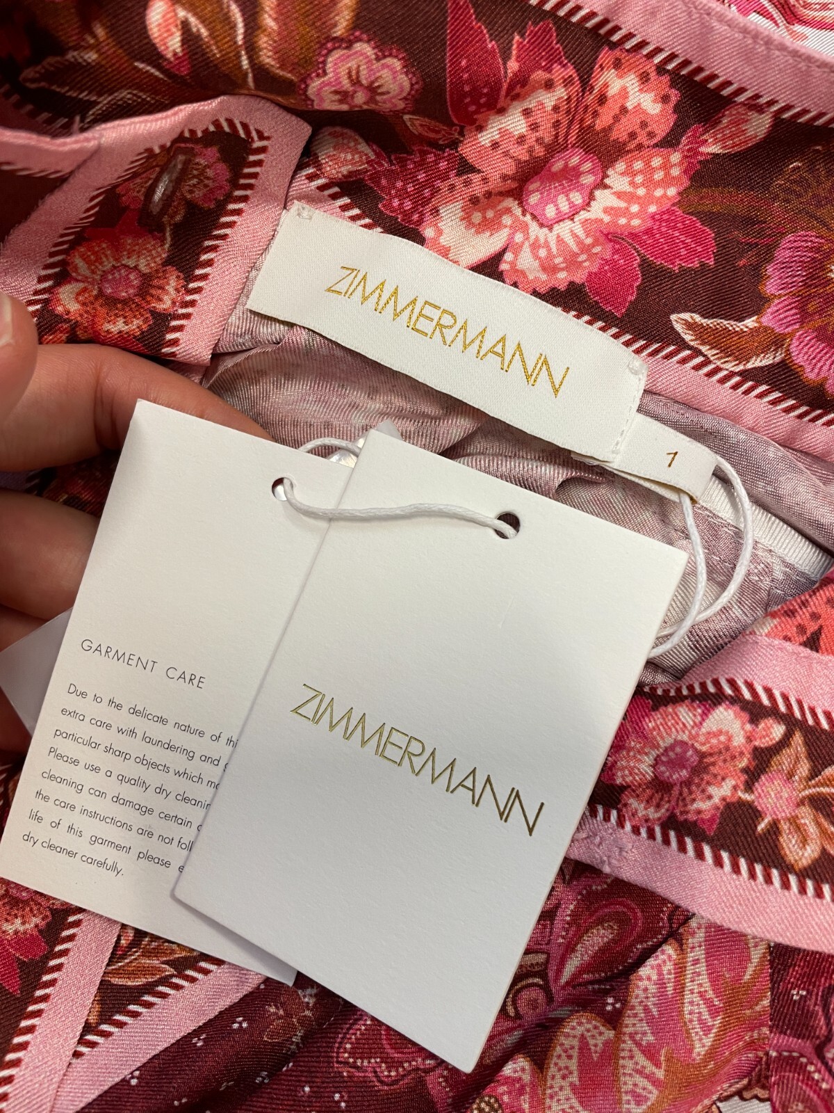 BNWT ZIMMERMANN PINK PHOENIX WAVELENGTH PLACEMENT MIDI DRESS - SIZE 1/6 US image 7