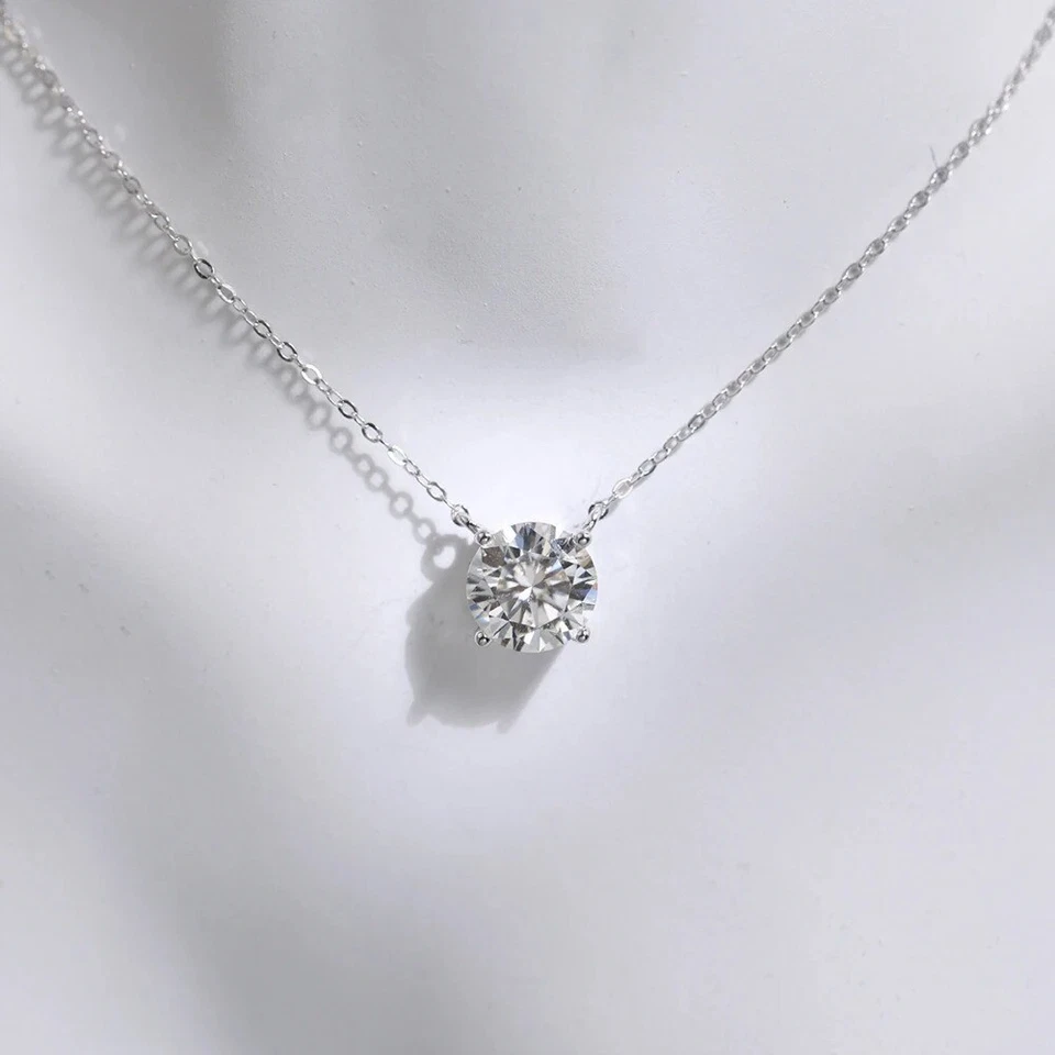 Punto Luce Diamante in Moissanite 1 ct D VVS1 certificato GRA diamond necklace - Immagine 4 di 4