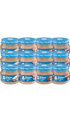 Gerber 12 Total 2.5 Ounce Jars 3 of Each Flavor (Turkey, Ham, Chicken, Beef)