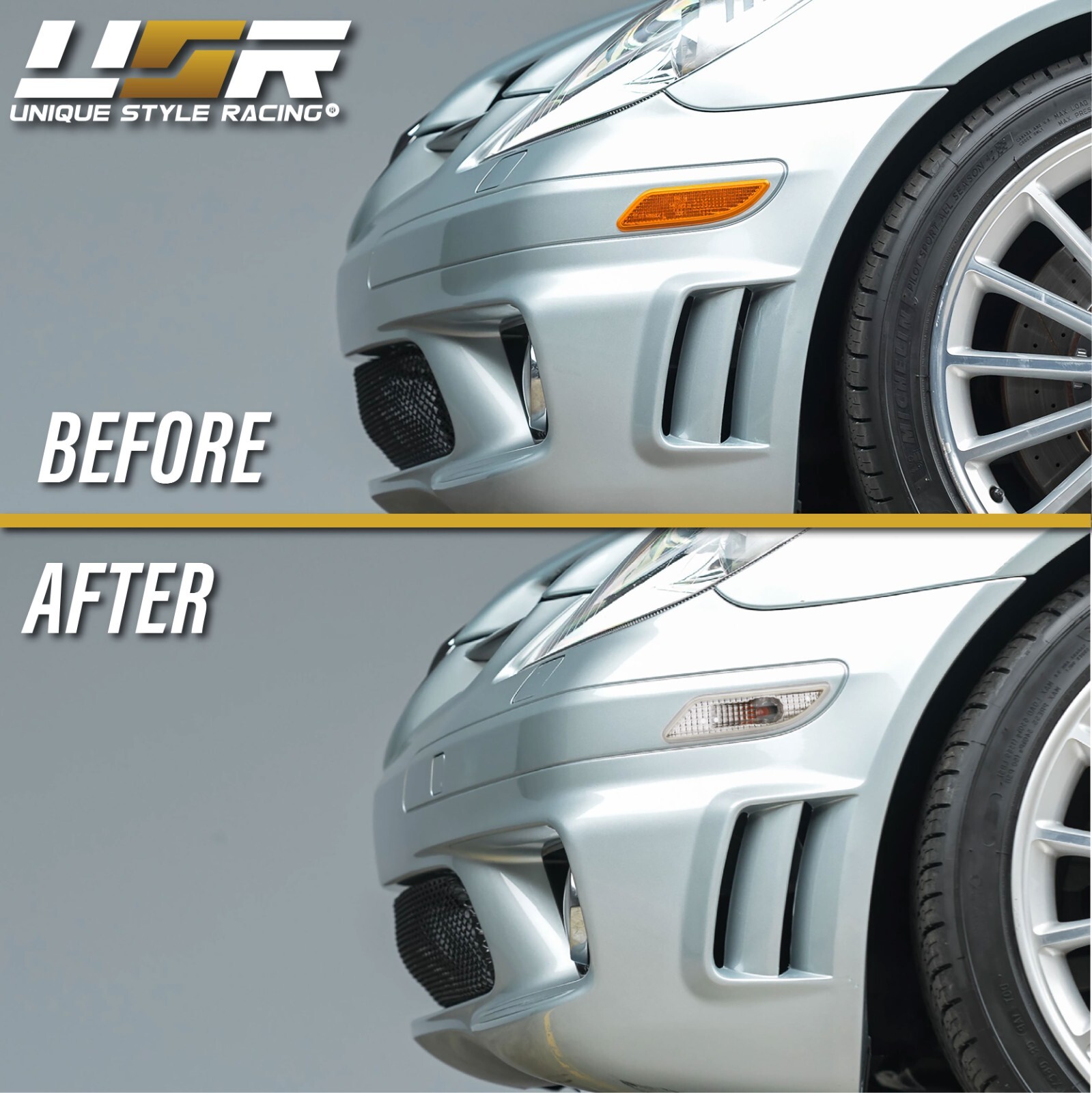 Euro Clear Front Bumper Side Marker Lights For 05-11 Mercedes R171 SLK ...