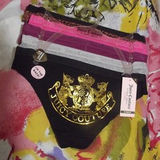 5 JUICY COUTURE JC9447 5PKX SIGNATURE WAIST COTTON BIKINI PANTIES S