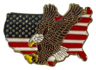 Spilla Da Bavero Con Bandiera USA E Croce Cristiana – Trade Winds, Multicolore