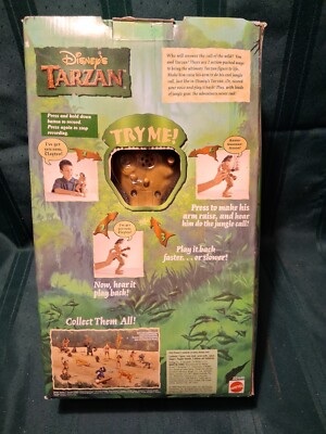 1999 Mattel Disney Rad Repeatin' Tarzan Action Figure Rare Banned