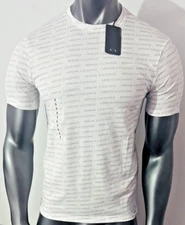 New Armani Exchange Men's Regular  Fit  Allover Logo  Short Sleeve Shirt