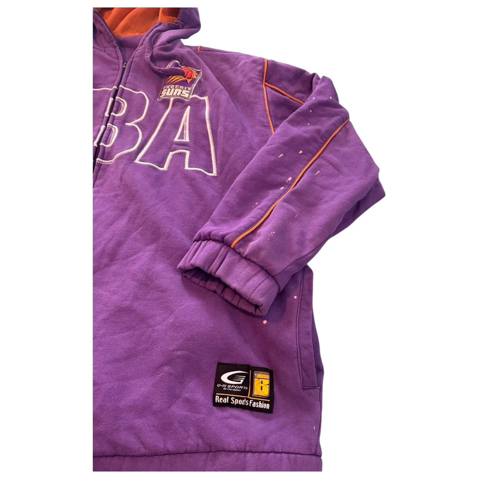 Vintage 90’s G-III Sports Phoenix Suns Hoodie Sweatshirt Purple Men’s Size XL - Image 3 of 4