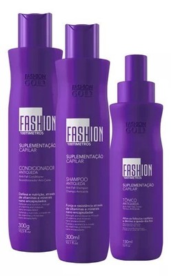 Kit Fashion Gold / 100 Meter Anti Haarausfall / Shampoo + Conditioner + Tonic
